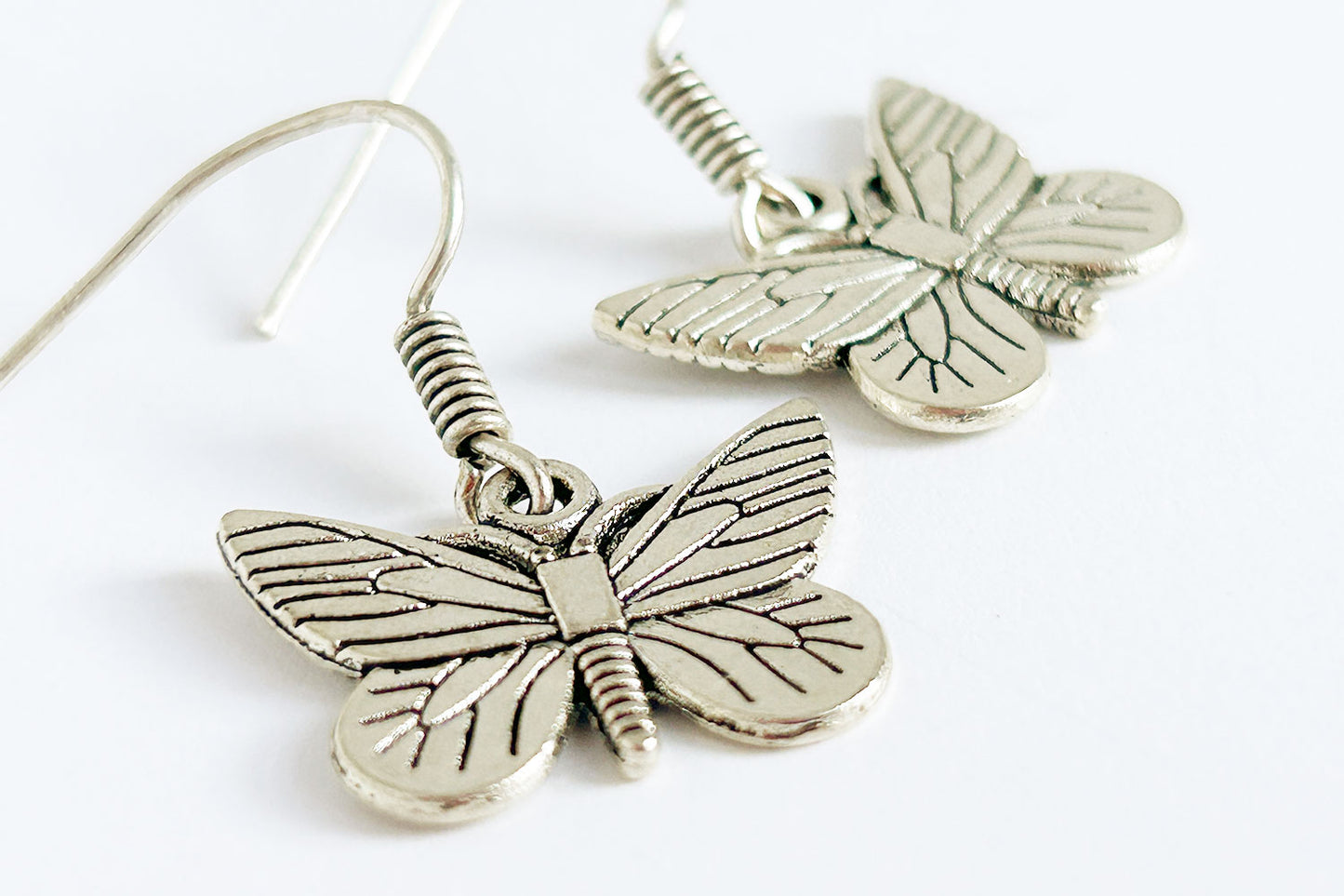 Boho butterfly pendant earrings