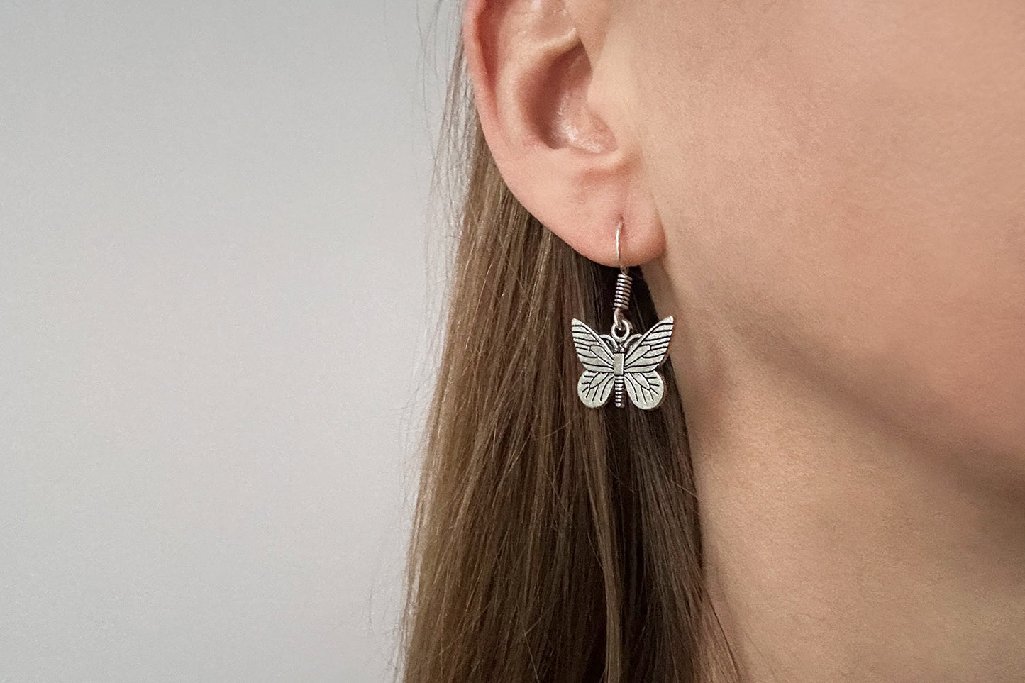 Boho butterfly pendant earrings