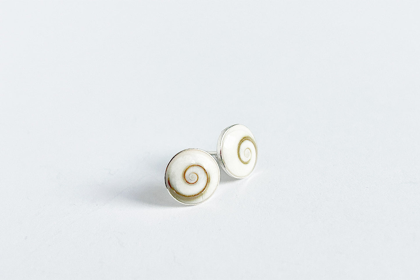Sterling silver seashell stud earrings